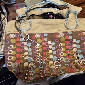 Colorful Polka Dot Canvas Tote Bag